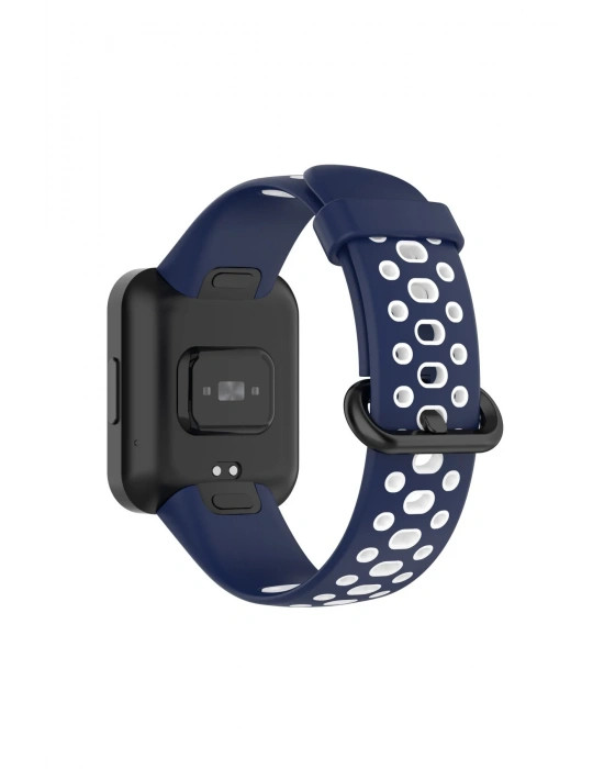 Newface Xiaomi Redmi Watch 2 Spor Delikli Kordon - Lacivert-Beyaz