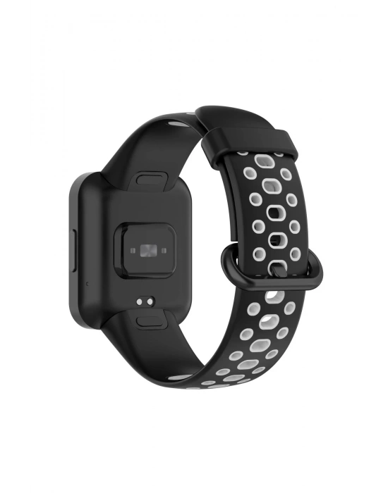 Newface Xiaomi Redmi Watch 2 Spor Delikli Kordon - Siyah-Gri