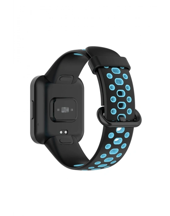 Newface Xiaomi Redmi Watch 2 Spor Delikli Kordon - Siyah-Mavi