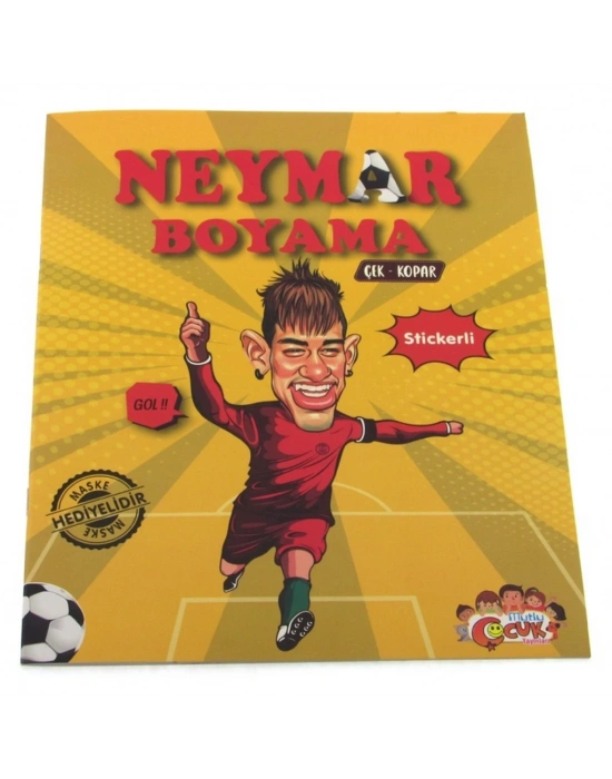 Neymar Çıkartmalı Maskeli Boyama Kitabı