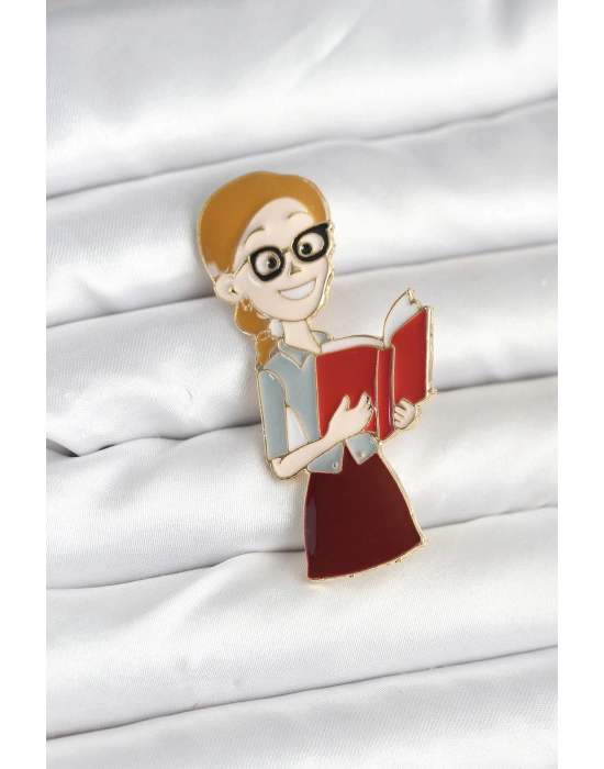 Öğretmen Figürlü Broş