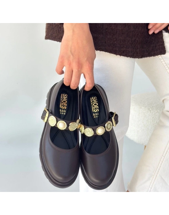 Okira Kahverengi Cilt Oxford Ayakkabı