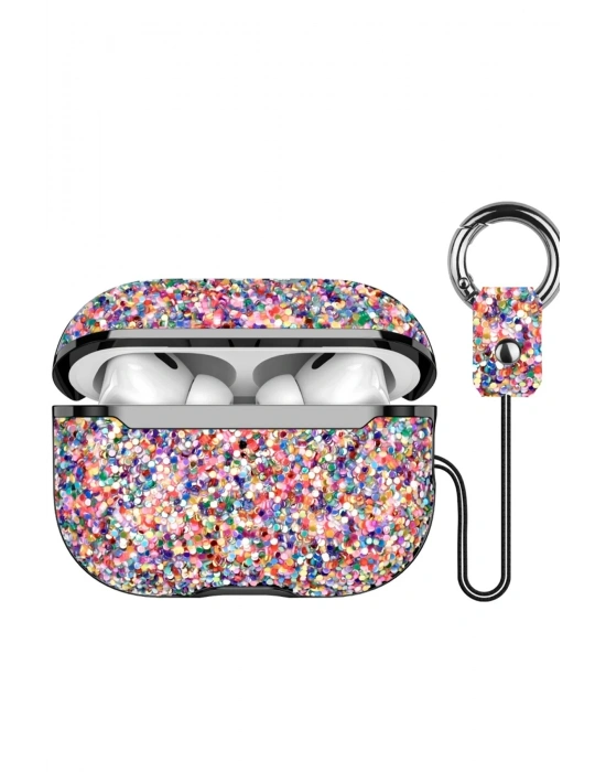 Onegif Airpods 2 (2.nesil) Bright Simli Airpods Kapak - Gold