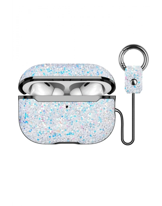 Onegif Airpods 2 (2.nesil) Bright Simli Airpods Kapak - Gümüş