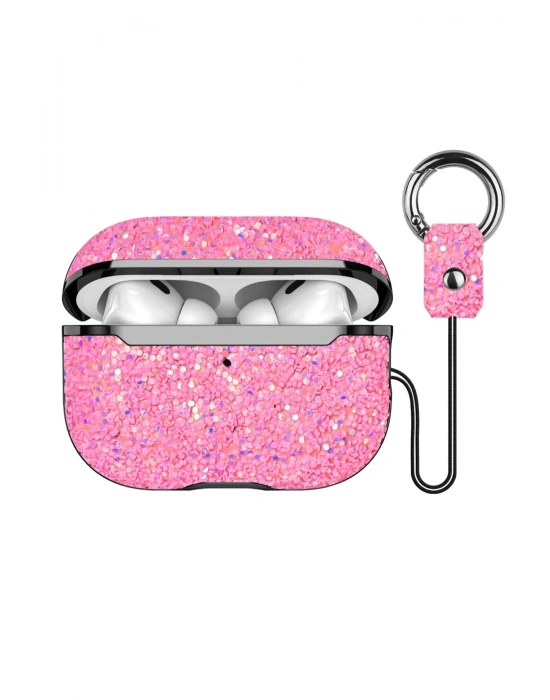 Onegif Airpods 2 (2.nesil) Bright Simli Airpods Kapak - Pembe