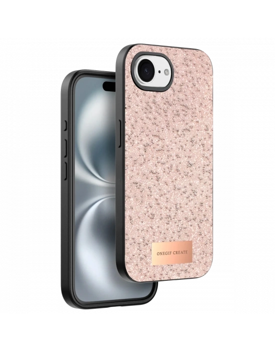 Onegif Apple iPhone 16E Bright Simli Kapak - Pembe