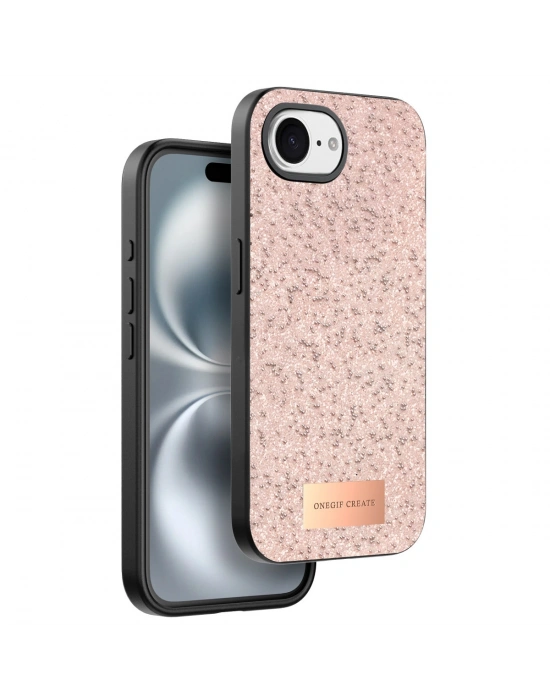 Onegif Apple iPhone 16E Bright Simli Kapak - Pembe