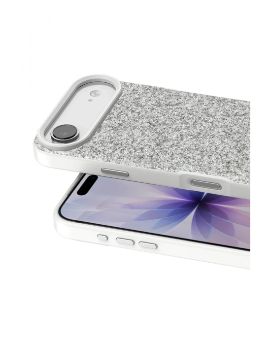 Onegif Apple iPhone 17 Air Bright Simli Kapak - Beyaz