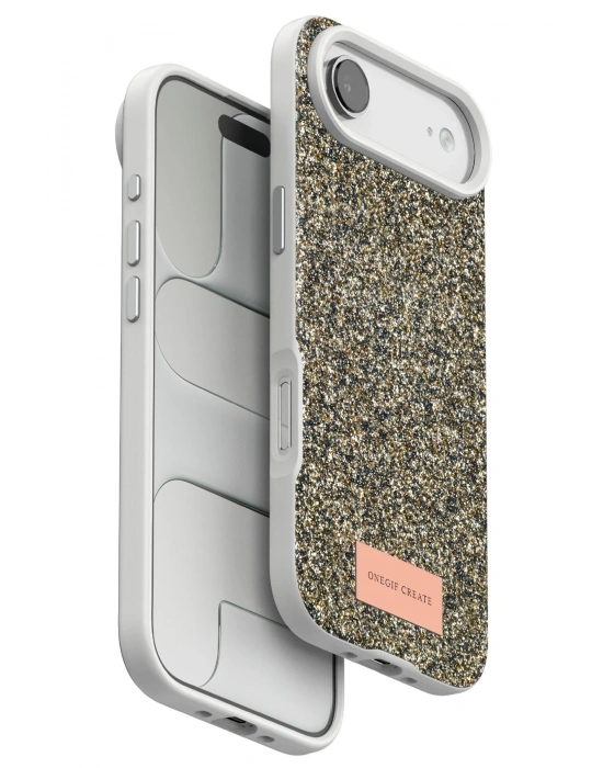 Onegif Apple iPhone 17 Air Bright Simli Kapak - Çöl Titanyum