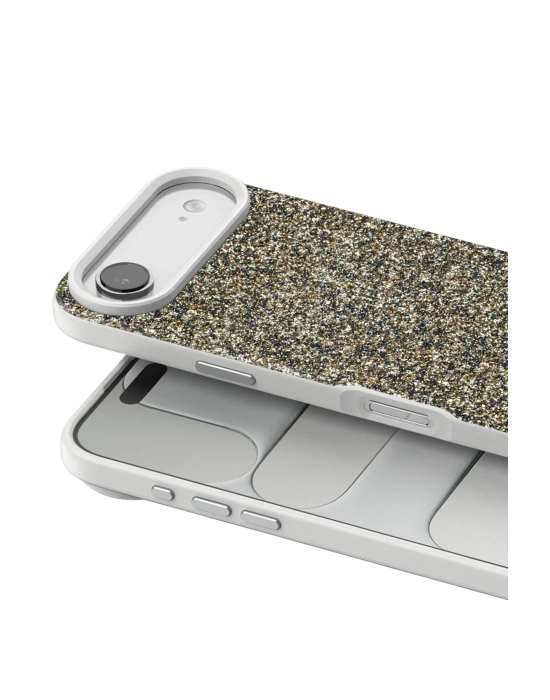 Onegif Apple iPhone 17 Air Bright Simli Kapak - Çöl Titanyum