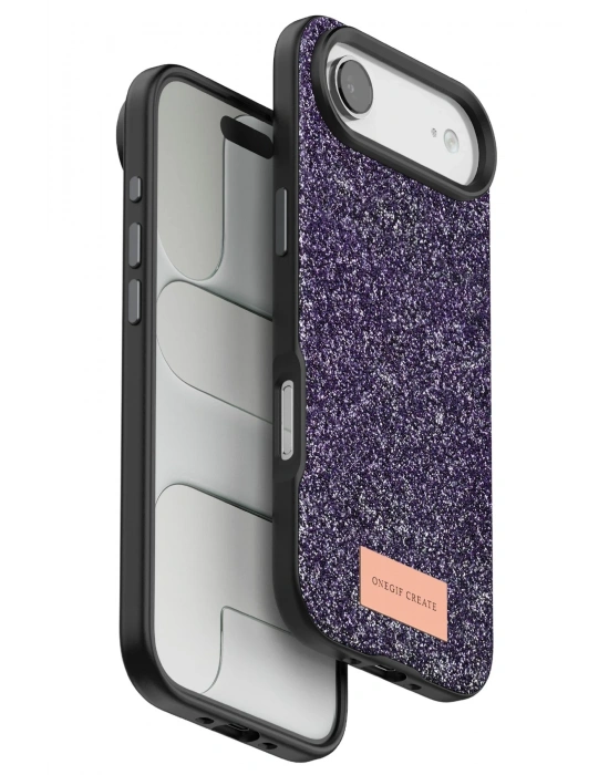 Onegif Apple iPhone 17 Air Bright Simli Kapak - Derin Mor