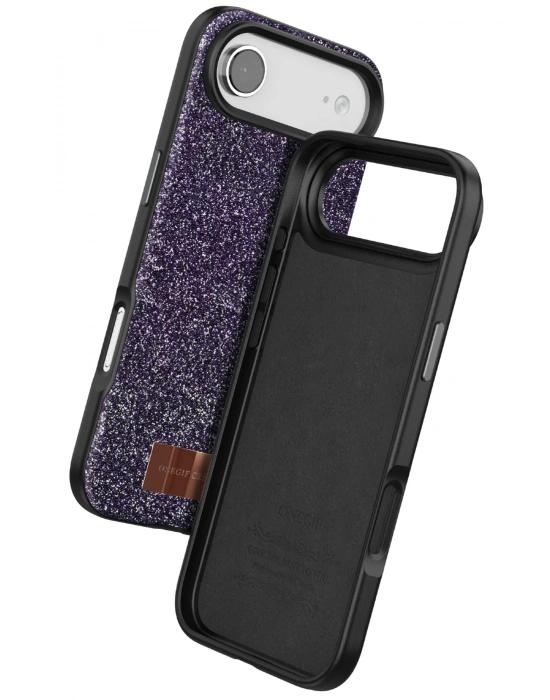 Onegif Apple iPhone 17 Air Bright Simli Kapak - Derin Mor