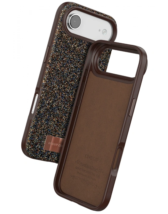 Onegif Apple iPhone 17 Air Bright Simli Kapak - Gold