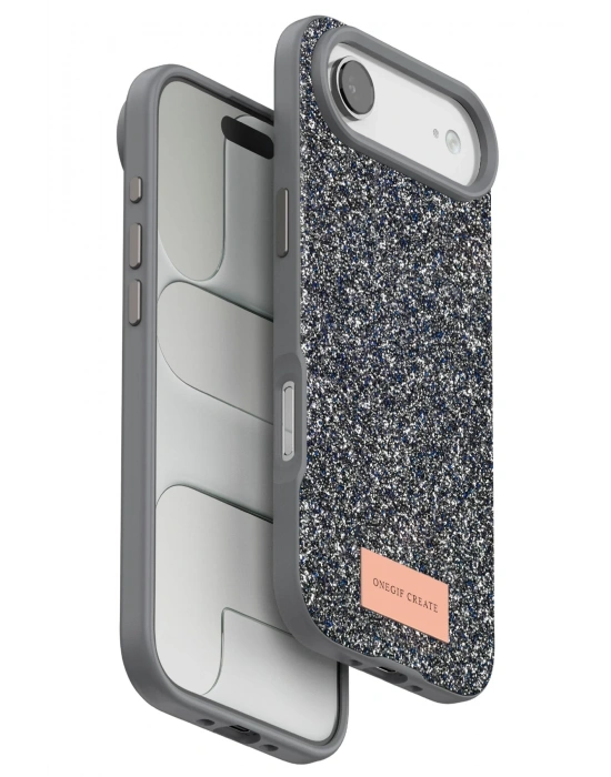 Onegif Apple iPhone 17 Air Bright Simli Kapak - Gümüş