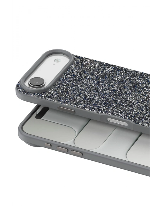 Onegif Apple iPhone 17 Air Bright Simli Kapak - Gümüş