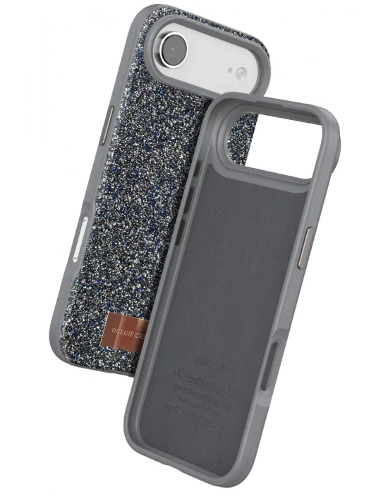 Onegif Apple iPhone 17 Air Bright Simli Kapak - Gümüş