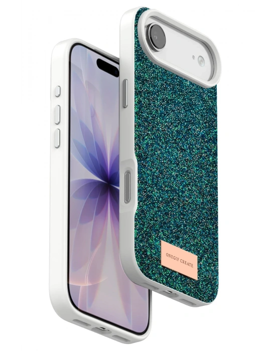 Onegif Apple iPhone 17 Air Bright Simli Kapak - Koyu Yeşil