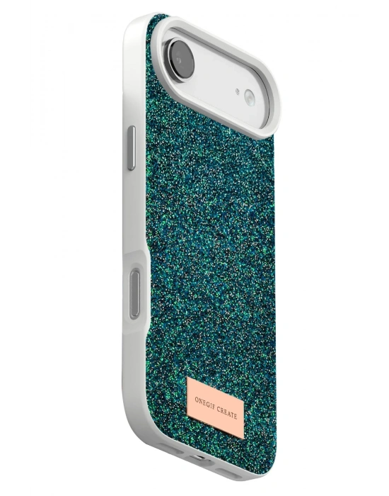 Onegif Apple iPhone 17 Air Bright Simli Kapak - Koyu Yeşil