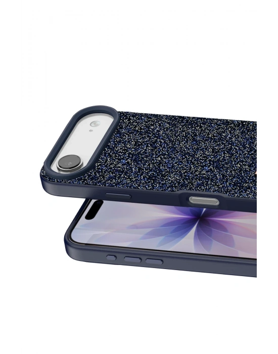 Onegif Apple iPhone 17 Air Bright Simli Kapak - Mavi