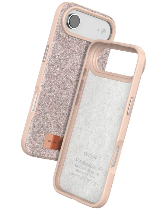 Onegif Apple iPhone 17 Air Bright Simli Kapak - Pembe