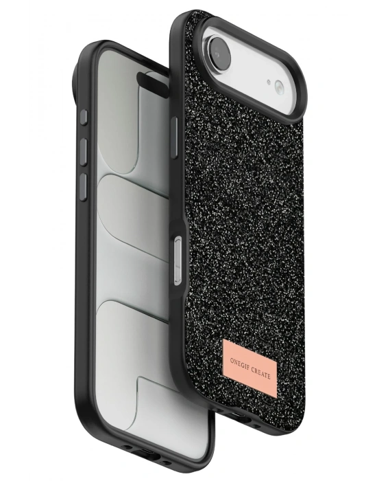 Onegif Apple iPhone 17 Air Bright Simli Kapak - Siyah