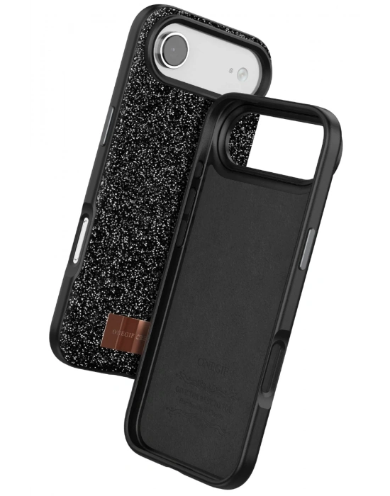 Onegif Apple iPhone 17 Air Bright Simli Kapak - Siyah