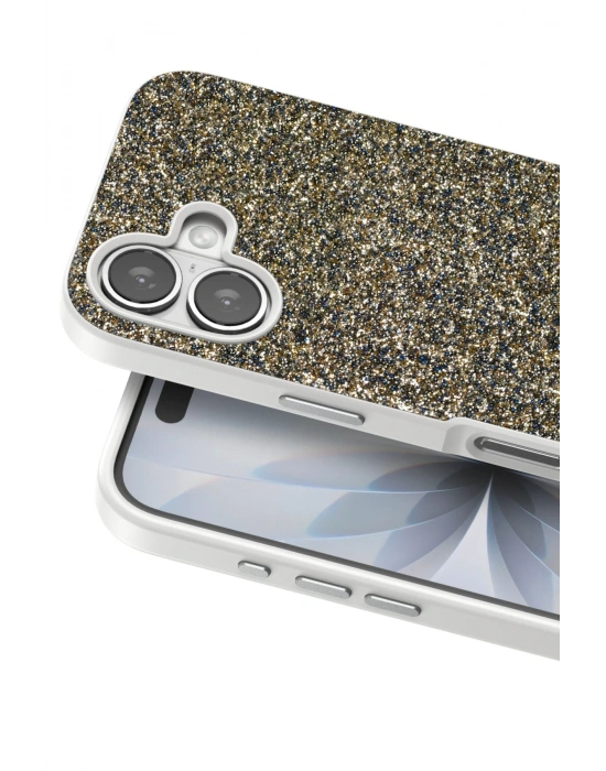 Onegif Apple iPhone 17 Bright Simli Kapak - Çöl Titanyum