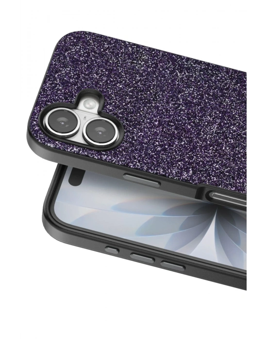 Onegif Apple iPhone 17 Bright Simli Kapak - Derin Mor