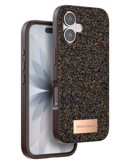 Onegif Apple iPhone 17 Bright Simli Kapak - Gold