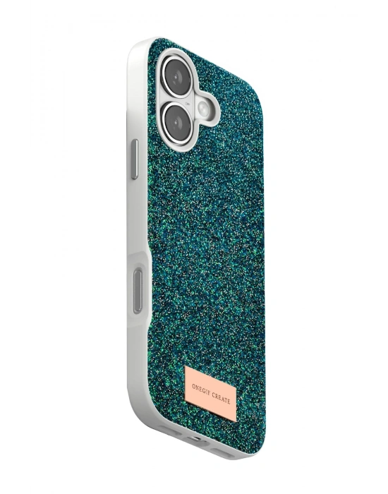 Onegif Apple iPhone 17 Bright Simli Kapak - Koyu Yeşil