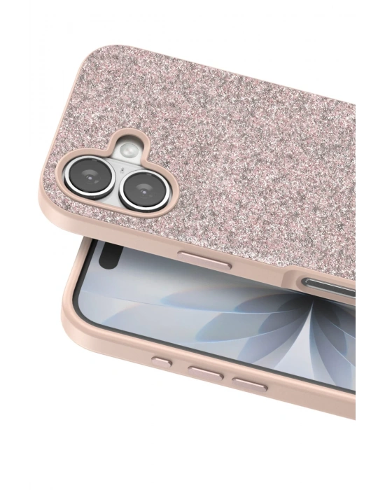 Onegif Apple iPhone 17 Bright Simli Kapak - Pembe