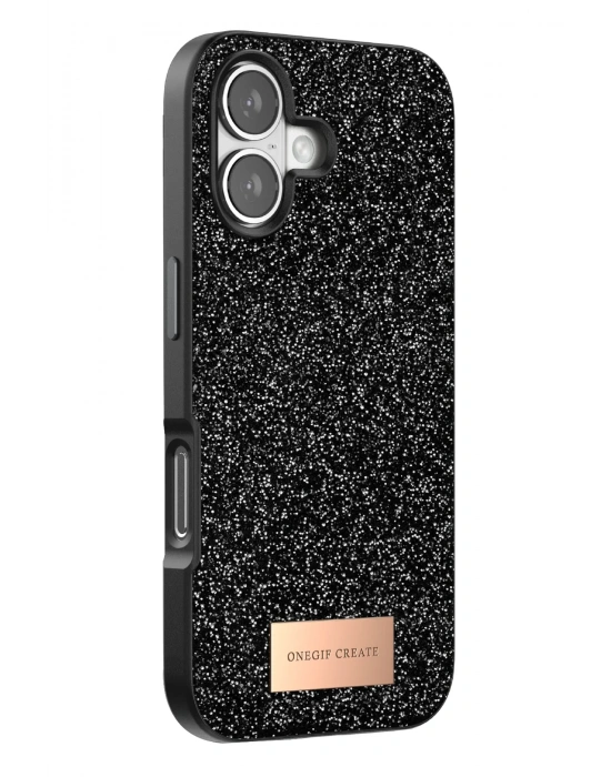 Onegif Apple iPhone 17 Bright Simli Kapak - Siyah