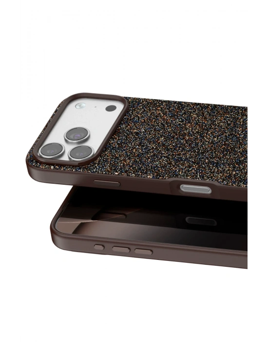 Onegif Apple iPhone 17 Pro Bright Simli Kapak - Gold