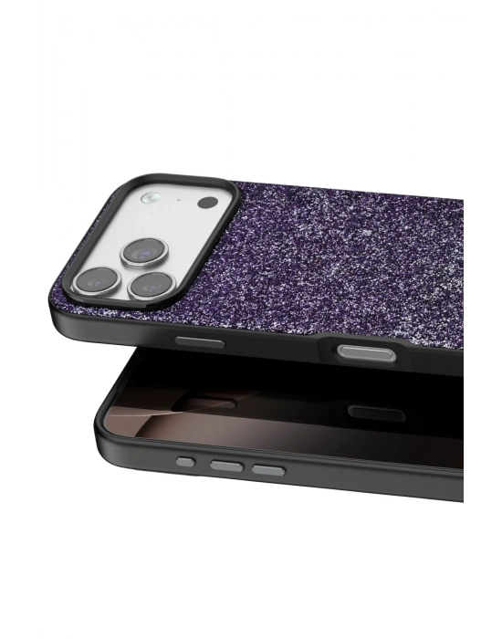 Onegif Apple iPhone 17 Pro Max Bright Simli Kapak - Derin Mor