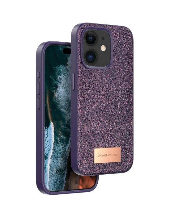 Onegif iPhone 11 Bright Simli Kapak - Derin Mor