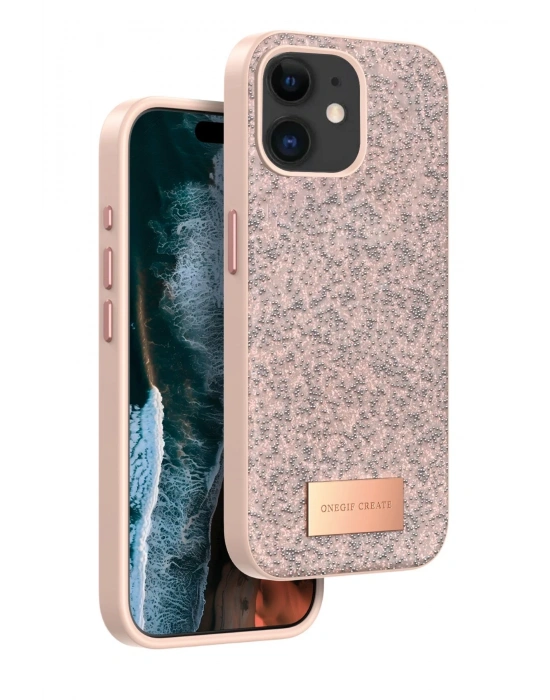 Onegif iPhone 11 Bright Simli Kapak - Pembe
