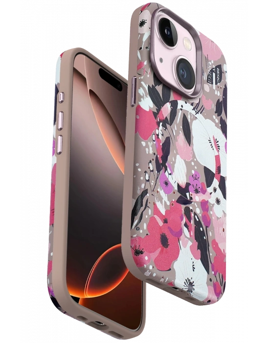 Onegif iPhone 14 Flower Series Magsafe Kapak - Pembe
