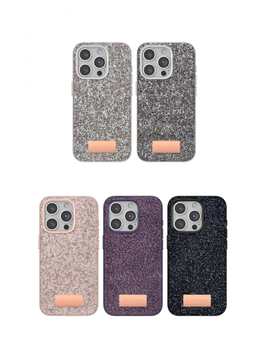 Onegif iPhone 14 Pro Bright Simli Kapak - Derin Mor