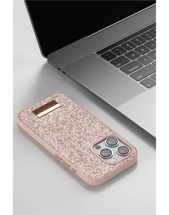 Onegif iPhone 14 Pro Max Bright Simli Kapak - Gold