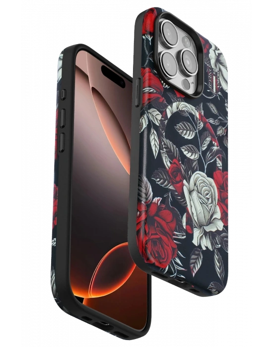 Onegif iPhone 14 Pro Max Flower Series Magsafe Kapak - Siyah