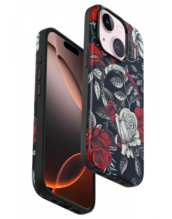 Onegif iPhone 15 Flower Series Magsafe Kapak - Siyah