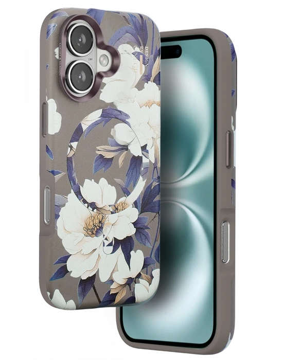 Onegif iPhone 16 Flower Series Magsafe Kapak - Gri
