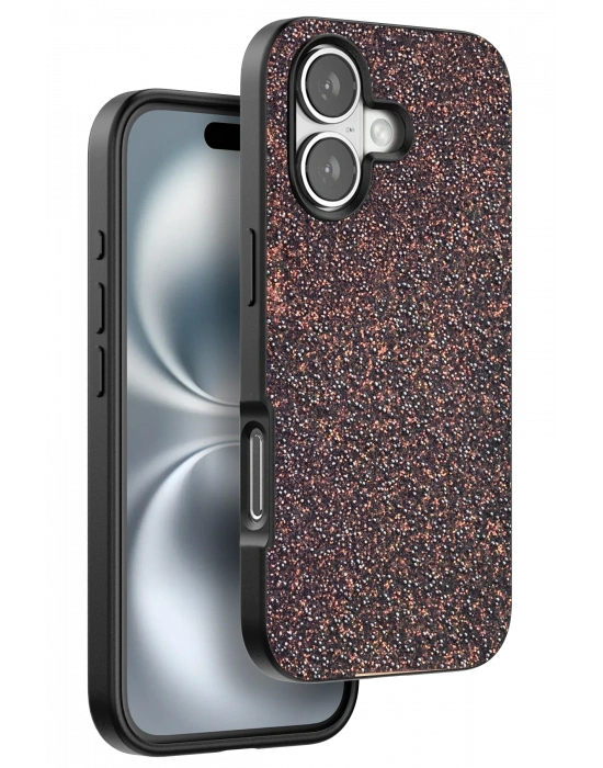 Onegif iPhone 16 Plus Bright Simli Kapak - Derin Mor