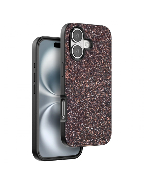 Onegif iPhone 16 Plus Bright Simli Kapak - Derin Mor