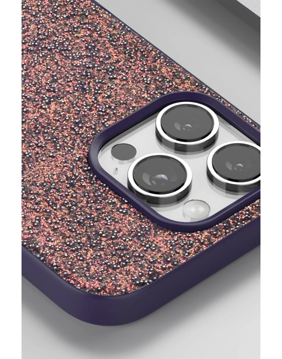 Onegif iPhone 16 Pro Bright Simli Kapak - Derin Mor