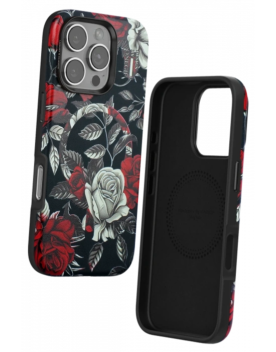 Onegif iPhone 16 Pro Flower Series Magsafe Kapak - Siyah