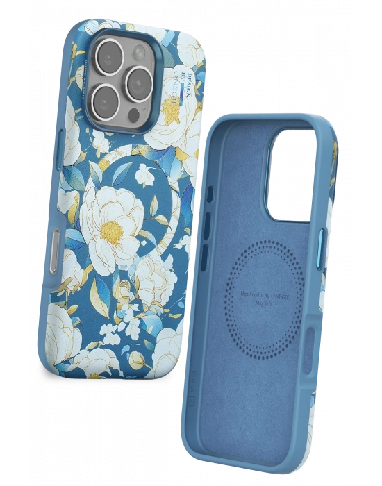 Onegif iPhone 16 Pro Max Flower Series Magsafe Kapak - Mavi