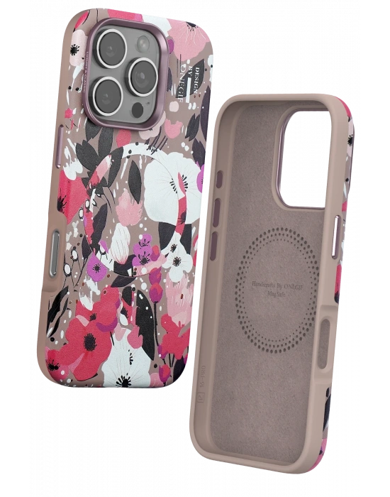 Onegif iPhone 16 Pro Max Flower Series Magsafe Kapak - Pembe