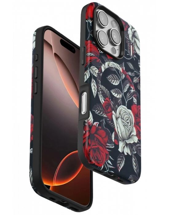 Onegif iPhone 16 Pro Max Flower Series Magsafe Kapak - Siyah