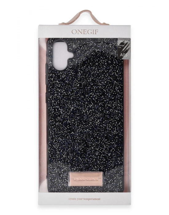 Onegif Samsung Galaxy A05 Bright Simli Kapak - Gold